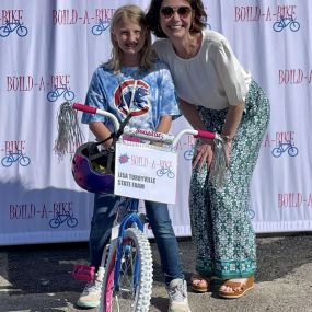 Happy Build-a-Bike day!   I love giving away bikes every year. Thanks to the committee who organizes this event.  The attention to detail makes everything smooth for families and sponsors.  Thanks Build-a-Bike!