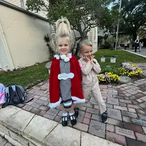 Happy Halloween from our little trick or treaters! 
Here is a few tips to keep your littles safe tonight! 
-Always accompany young children around the neighborhood. 
-Tell older children to remain in a group and stay in communication with you.
-Avoid homemade treats and inspect all candy before it's consumed.
-Do not enter any homes or cars for treats.
-Always be polite and don't forget to say 