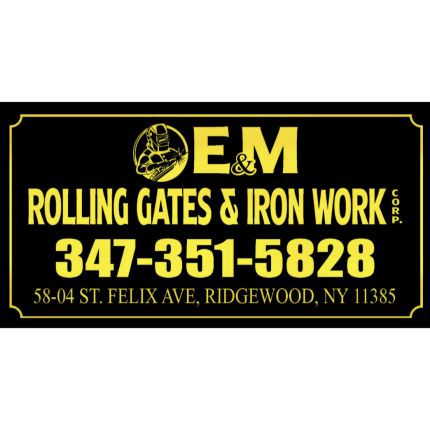 Logotyp från E and M Rolling Gate Iron Work