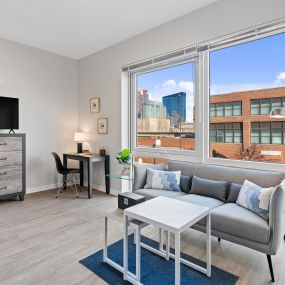 Spacious Living Room With Private Balcony