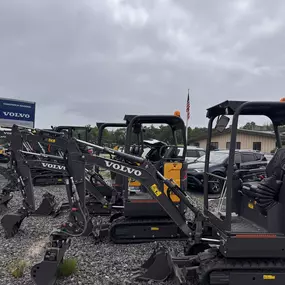 Heavy equipment inventory on display at Chadwick-BaRoss dealership