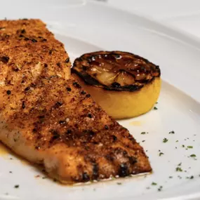 Shetland Island Salmon is offered braised or spiedini-style