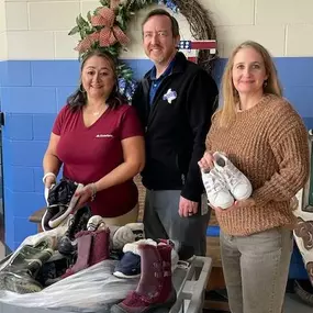 Showing the kiddos at Thornton Elementary a little kindness today -- Lisa went over and donated a bunch of shoes, sport shoes, boots, and more shoes to be given to kiddos that don't have shoes. Thanks, Lisa, for representing the office today! If you have some shoes to donate, drop them by -- we'll be sure to get them over there. #meeks_team_cares