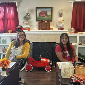 Maria and Hailey are ready for fall at our office! Stop by and say hi to these lovely ladies!