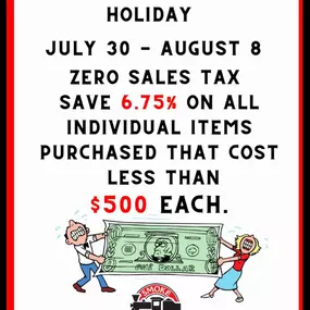 ???? Ohio’s Sales Tax Holiday starts today 7/30 through 8/8. Any individual item from our store that’s less than $500 qualifies. Buy as much as you want and save almost 7%!! ????