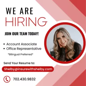 Shelby De Jesus Insurance Agency is Hiring now!