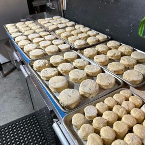 Prepping the biscuits,

Best Breakfast, best coffe, best biscuits NYC