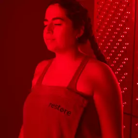 Red light therapy stimulates collagen and elastin production, which may improve the appearance of loose skin or cellulite. It is a great  at mood boosting and promoting energy.