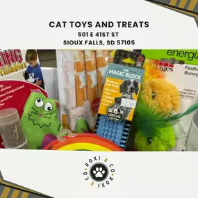 cat toys and treats