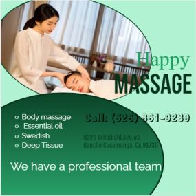 Our traditional full body massage in Rancho Cucamonga, CA 
includes a combination of different massage therapies like 
Swedish Massage, Deep Tissue, Sports Massage, Hot Oil Massage
at reasonable prices.