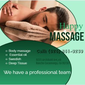 The full body massage targets all the major areas of the body that are most subject to strain and
discomfort including the neck,back, arms, legs, and feet. 
If you need an area of the body that you feel needs extra consideration, 
such as an extra sore neck or back, feel free to make your massage therapist aware and
they’ll be more than willing to accommodate you.