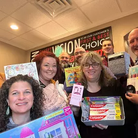 Dave Mader State farm insurance agent and team collecting donations Neenah, WI