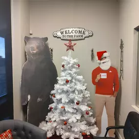 Jake is having a BEARY good time decorating for Christmas!!