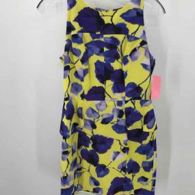 Pre-Owned Milly Yellow Size 4 Printed Knee Length Sleeveless Dress