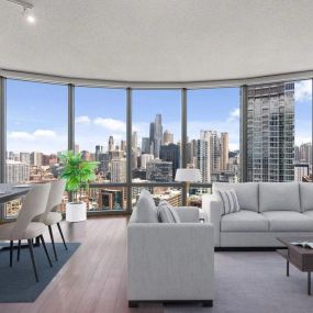 Gorgeous Living Room with Floor-to-ceiling Windows