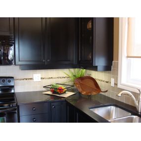 kitchen after cabinet painting in Hingham, MA