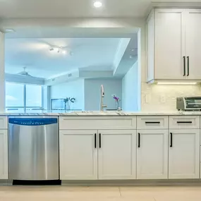 kitchen after cabinet color change