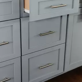 cabinet refacing with top drawer open