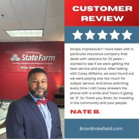 We appreciate your review, Nate! As a veteran-owned business, it means the world to be a resource for our ex-military community. We are thrilled to hear that you were able to find great coverage at a better price with our office. Thank you for choosing us to be your Good Neighbor team!
