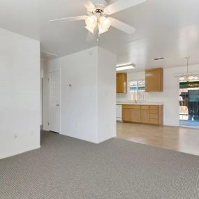 Kitchen and living room at Tyner Ranch Townhomes