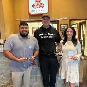 It’s #AwardsDay at ARSF and we’re excited to celebrate our team members great accomplishments. We are slightly behind so we’re celebrating September today!

Tony Ontiveros - 102 apps written, $105,739 in premium and 12 homes written!

Hannah Reed - 50 apps written and $60,813 in premium written. Hannah was also the #GoodNeighborAward recipient for showing our core value of Growth Mindset!

#GetAdamRope #ARSFAwardsDay #LetUsProtectYou