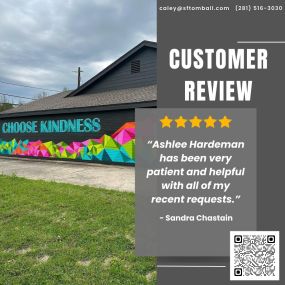 Thank you for the wonderful review, Sandra! Ashlee works so hard to provide excellent customer service, and we are so glad that she has been able to help with all of your insurance needs. We absolutely love hearing our customers feedback, please scan the QR code, or click the link below to leave us a review today!