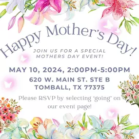 ???????? Mother's Day Event Details ????????

This Friday, May 10th, please join us at 620 W. Main St. STE B, Tomball, TX 77375 for our Mother's Day celebration. We will be handing out FREE small bouquets ???? to the mothers in our community! We will be outside from 2pm-5pm, but you are more than welcome to stop by earlier than that!

At Caley Baillio State Farm, we believe that mothers deserve to be celebrated in a grand way on Mother's Day. We are thrilled to announce a special celebration ded