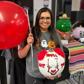 Drumroll, please! The results are in, and our Pumpkin Decorating Contest winner is... Lidia and her “IT” creation! ???????? Your pumpkin stole the show! Huge thanks to everyone in the office who joined in the fun— can’t wait to see what you create next year!