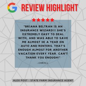 Alex Post - State Farm Insurance Agent
Review highlight