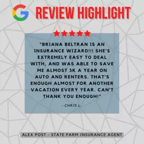 Alex Post - State Farm Insurance Agent
Review highlight