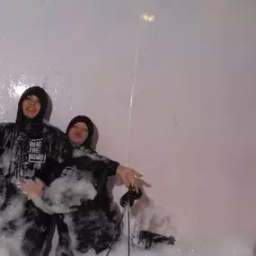 Our team works together inside and outside the office to get the job done! We had a great time at the Foam Bomb Mission!
