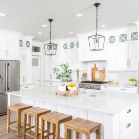 A Kitchen Facelift will save you time & money. It consists of changing out the cabinet doors, painting the cabinet boxes, replacing the countertop, backsplash, cabinet hardware, sink, and faucet.