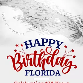Happy Birthday, Florida! We love being a part of this beautiful State! While we’ve not been here for all 180 years, we would love to earn your insurance business! We offer: Auto, Boat, Business, Golf Carts, Life , Home, Motorcycle, RV’s and more!