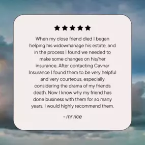 We always grieve the loss of our customers, but we're glad we can play a small part in helping ease their pain. Thank you for helping, Mr. Rice, and we hope your friend got the help and support she needed through her difficult time.