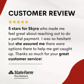 When you need support, Skyra is there to brighten your day! Thank you for going
above and beyond with your outstanding customer service!  Looking for an agent wh
genuinely cares about you? Give us a call today
6095 Pine Mountain Rd NW, Suite 101
Kennesaw, GA 30152
☎️ (770) 422-1818
4151 Ashford Dunwoody Rd NE, Ste 170
Brookhaven, GA 30319
☎️ (404) 477-1610
#customerreview #testimonialtuesday #testimonytuesday #customerlove
#exceptionalservice #rickmotternstatefarm #homeinsurance #goodneighbor #s