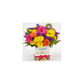 The Birthday Brights Bouquet is a true celebration of color and life to surprise and delight your special recipient on their big day!