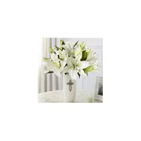 The Faithful Blessings Bouquet is an incredible way to celebrate a communion, confirmation, or wedding, as well as send your sympathy for the loss of a loved one. Bringing together stems of fragrant Oriental Lilies, boasting multiple blooms on each stem to create a full and lush flower bouquet, this offering of flowers will bring peace and beauty to any of life's special moments and occasions.