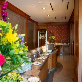 Buffet area at Hathaway's Restaurant at Little America Hotel.