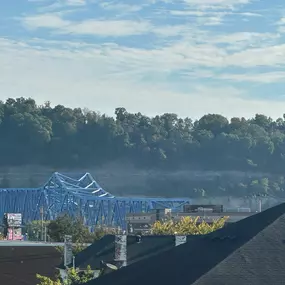 View of bridges from window