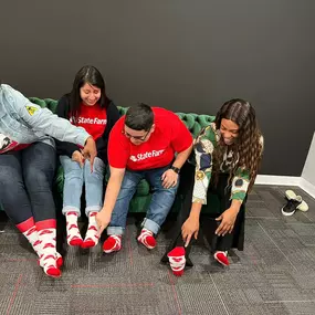 So much fun in our State Farm socks!!