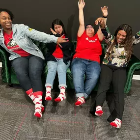 So much fun in our State Farm socks!!