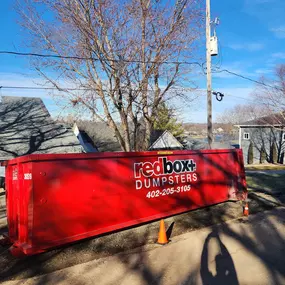 standard dumpster outside of residential home