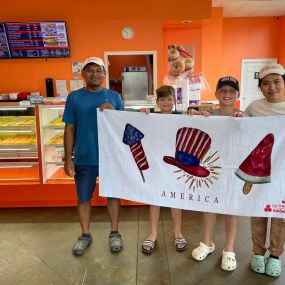 These two are some of the kindest folks you’ll ever meet in Zachary!

Town Donuts + Custom Towel + Two hungry boys = MEGA SUCCESS!