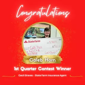 Congratulations to our team member, Caleb Horn, for winning our in-office 