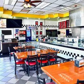 Inside of restaurant at Taystee's Burgers