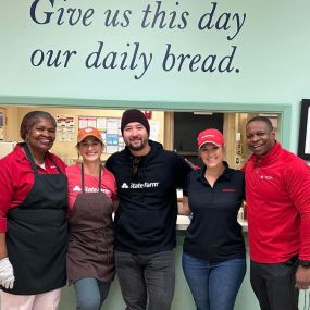 Another great day working alongside some of the best State Farm agents at Our Lady Mercy soup kitchen. And yes my head was cold…