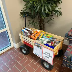 Our food drive is in full swing! Big thanks to Davin Wise and Service Master for the donations! We have two more weeks, help us make the best donation we can to Our Lady Mercy and help our community. To learn more, visit www.olmoutreach.org