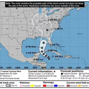 It is that time of year. Just because a storm does not make landfall near us does not mean we won’t see effects from it. Be prepared!