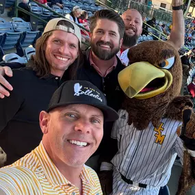 Fun night watching southernmissbsb Watched matthewjrusso score from first!! Caught a foul ball from davis.gillespie who hit a 3 run shot earlier in the game. Took a picture with seymour_usm and some of the fellas. EAGLES WIN!!!