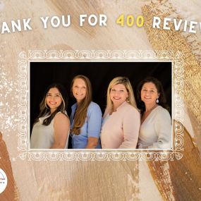 This team continues to amaze me! We just hit  4️⃣0️⃣0️⃣Google Reviews! I am so proud of every single one of the fantastic ladies on the team who made this possible. 
⭐️⭐️⭐️⭐️⭐️